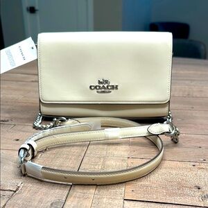 Coach Flap Clutch Crossbody Snap Closure and Silver Hardware New